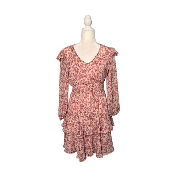 Floral Pink Ruffle Dress - Picture 2 of 3